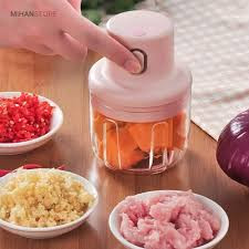 مینی خردکن شارژی اورجینال واراداتی Mini سه تیغه | خردکن برقی جمعوجور مناسب آشپزی سریع و غذای کودک