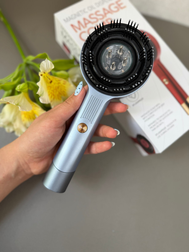شانه و ماساژور برقی اسکالپ سر واراداتی اورجینال با محفظه روغن تراپی مدل XC-901
